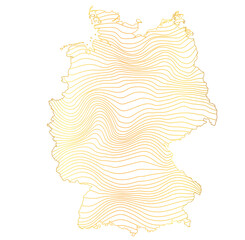 abstract map of Germany - vector illustration of striped gold colored map