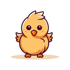 Cute Cartoon Chicken Vector Illustration