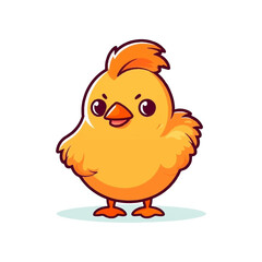 Cute Cartoon Chicken Vector Illustration