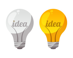 light bulb illustration with word idea