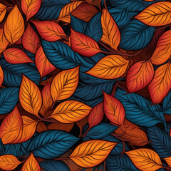 Fototapeta na wymiar Natural autumn illustration with vibrant yellow leaves, elegantly arranged in a tile-like pattern, creating an uninterrupted visual. Generative AI illustration.