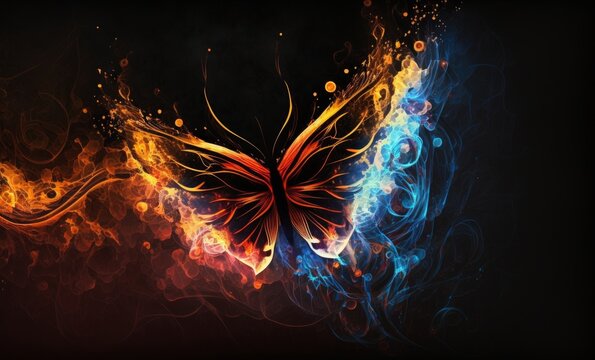 Bright Fiery Butterfly, Generative AI