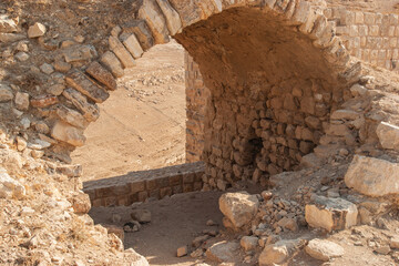 Jordan. Majestic and impregnable fortress of El-Karak or 