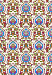 Seamless Textile Rotary Print Design