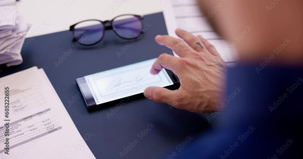 Poster digital signature on contract document online