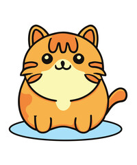 Cute Orange Cat Cartoon illustration