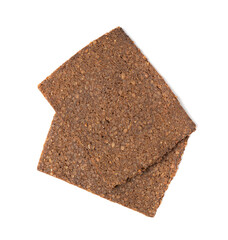 Black Bread Slices Isolated, Brown Organic Cereal Bread Pieces, Sliced Black Loaf Slices, Rye Bread