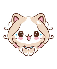 Cute girly Cat Catoon Illustration