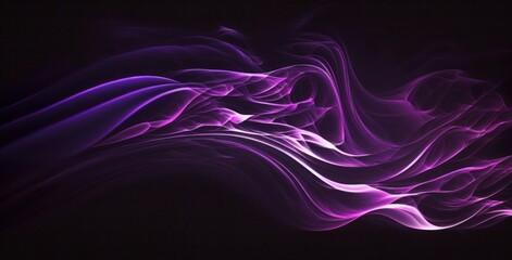 Naklejka premium Purple Waves on Dark, Generative AI