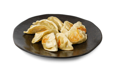 Gyoza Chinese Dumplings Isolated, Fried Vegetable Jiaozi, Chicken Momo Pile, Asian Gyoza Group