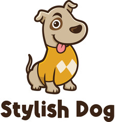 Stylish Dog Cartoon Logo Mascot