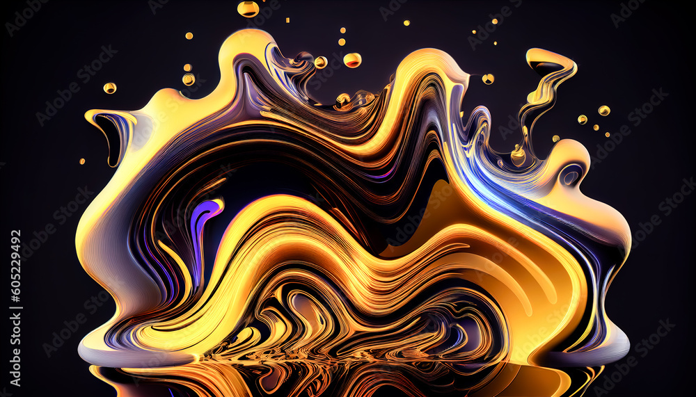 Poster abstract background with colorful liquid splashes and drops. generative ai