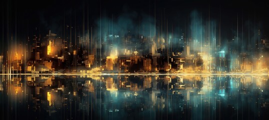 abstract urban night landscape-Ai