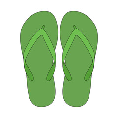 Vector green rubber slates isolated on white background