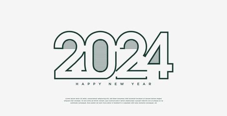 2024 new year with a combination of lines combined with numbers, 2024 new year celebration.