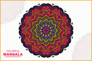 Luxury business vector colorful background mandala design circle . Islamic paisley royal pattern template.