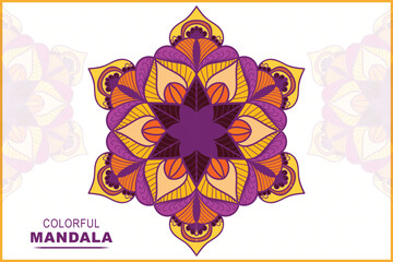 Luxury business vector colorful background mandala design circle . Islamic paisley royal pattern template.