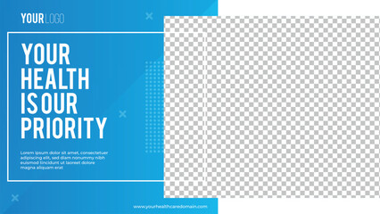 Blue theme medical banner template