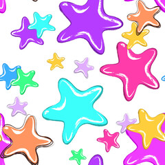 seamless pattern with colored stars no background png