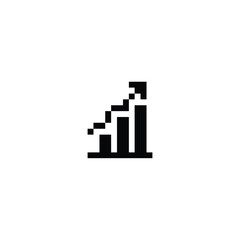 Fototapeta na wymiar business icon pixel art style use black color good for your project and game asset.