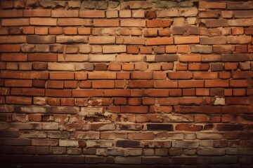 Fototapeta na wymiar Red Old Brick Wall Background Generative AI