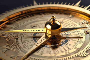 Fototapeta na wymiar a compass with the word excellence over a piece of paper