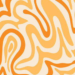 Retro Groovy Background, Trendy 70s Wavy Pattern