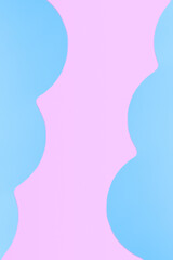 Paper pink background with shaped blue elements.