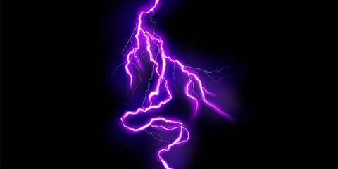 Fototapeta premium lightning light effect background realistic flash with lightning electric explosion vector illustration