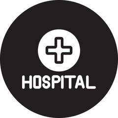 hospital glyph icon