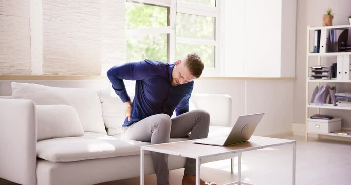 Neck Pain And Stress. Bad Posture At Computer