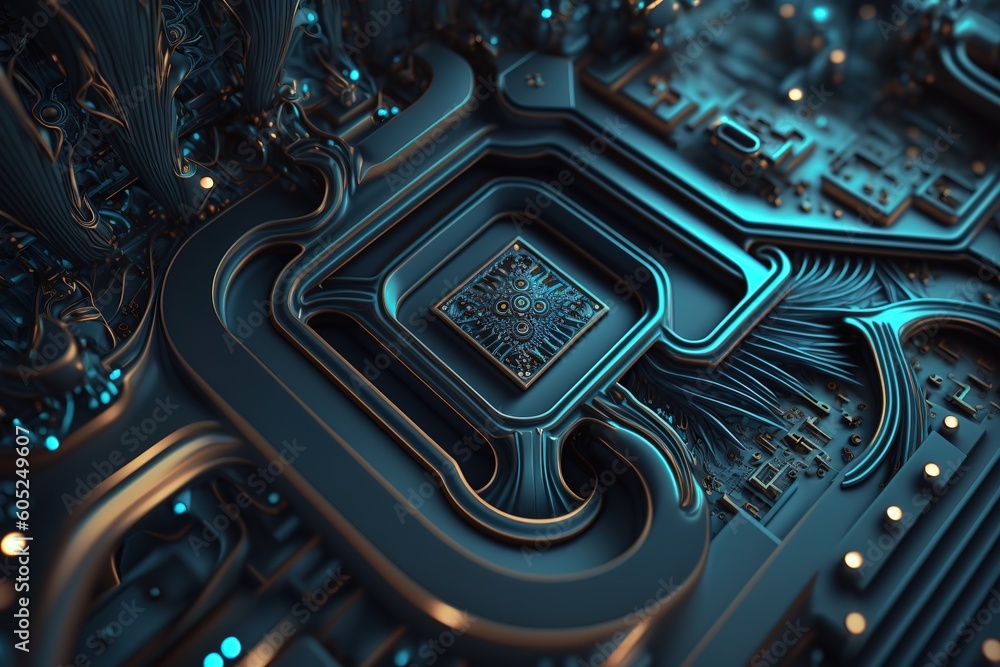 Aufkleber abstract background with the texture of a technological printed circuit board.generative ai