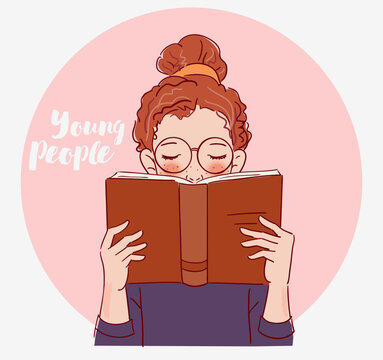 Cute girl reading a book
