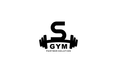 Fototapeta premium S Letter Gym fitness logo template 