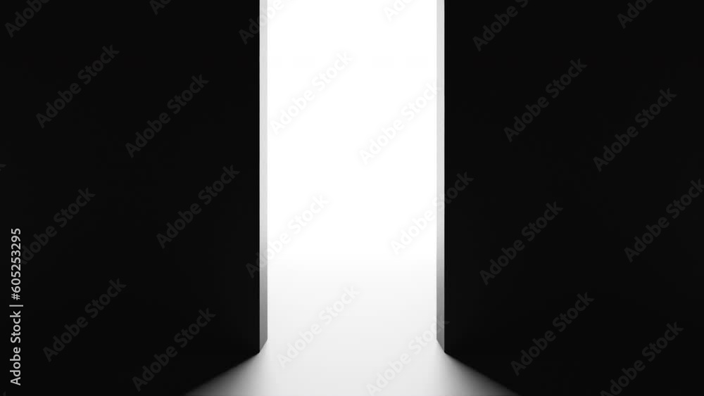Poster open the door with light. computer generated 3d render
