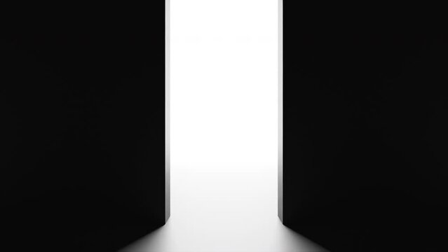 Open the door with light. Computer generated 3d render