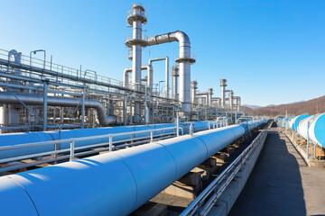 Hydrogen pipeline. Transformation of the energy sector towards ecology. Clean energy, safe, carbon neutral, and balance of energy sources to replace natural gas. Generative AI
