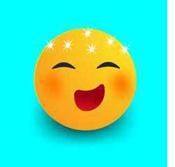 3d design vector emoticons Happy emoji face