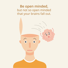 BE OPEN MINDED vector illustration graphic
