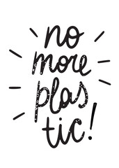 Hand written text about plastic pollution problem, isolated vector illustration