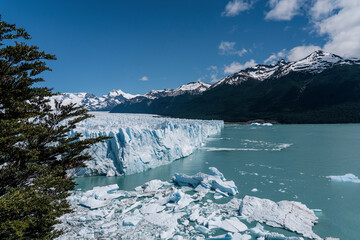 perito moreno glacier national park in argentina in ful sun