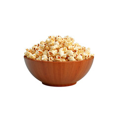Popcorn in bowl isolated on transparent background. Created with Generative AI Technology