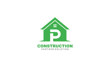 P Letter Real estate logo template