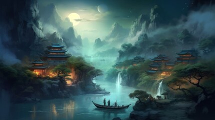 Chinese fantasy style scene art