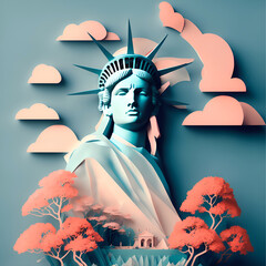 Statue of Liberty, New York City. Generative Al