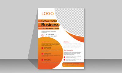 Corporate Creative Business Flyer Design Template  With Two Gradient Variation