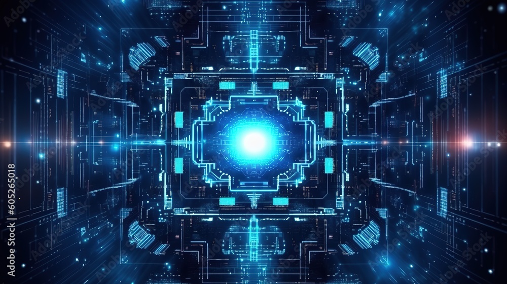 Poster Futuristic Callouts titles in HUD style. Hud,GUI for game background design. Technology background. Digital data. Generative AI