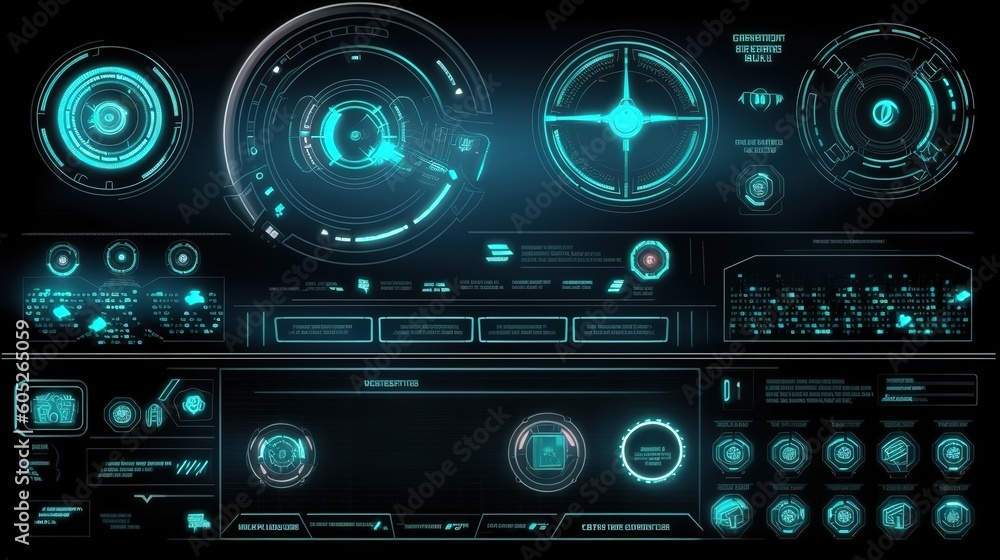Poster futuristic callouts titles in hud style. hud,gui for game background design. technology background. 