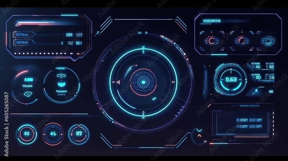 Poster futuristic callouts titles in hud style. hud,gui for game background design. technology background. 
