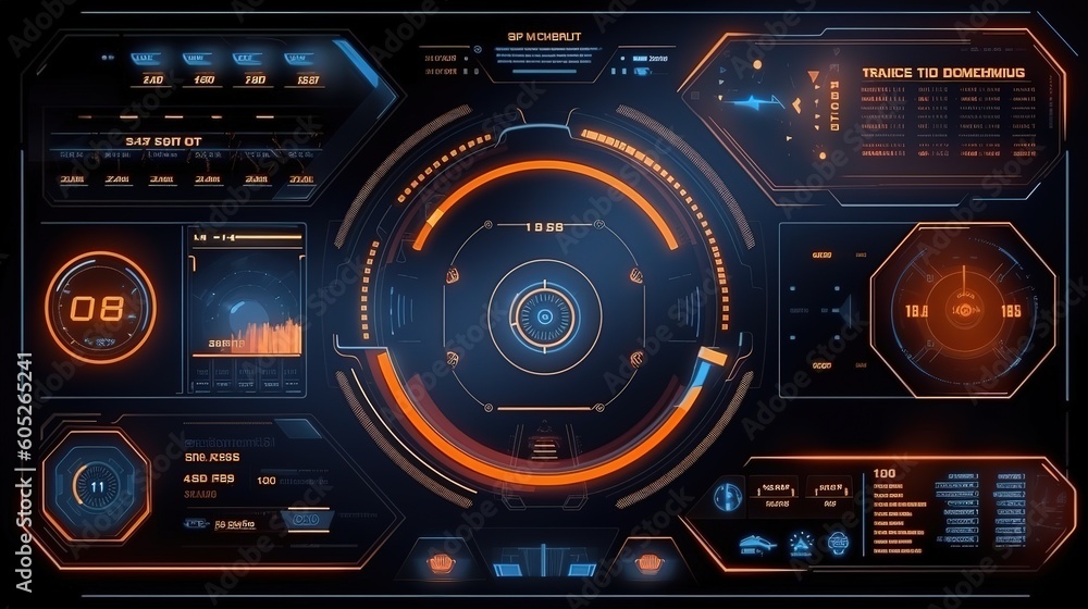 Aufkleber abstract technology ui futuristic concept hud interface hologram elements of digital data chart.hud,